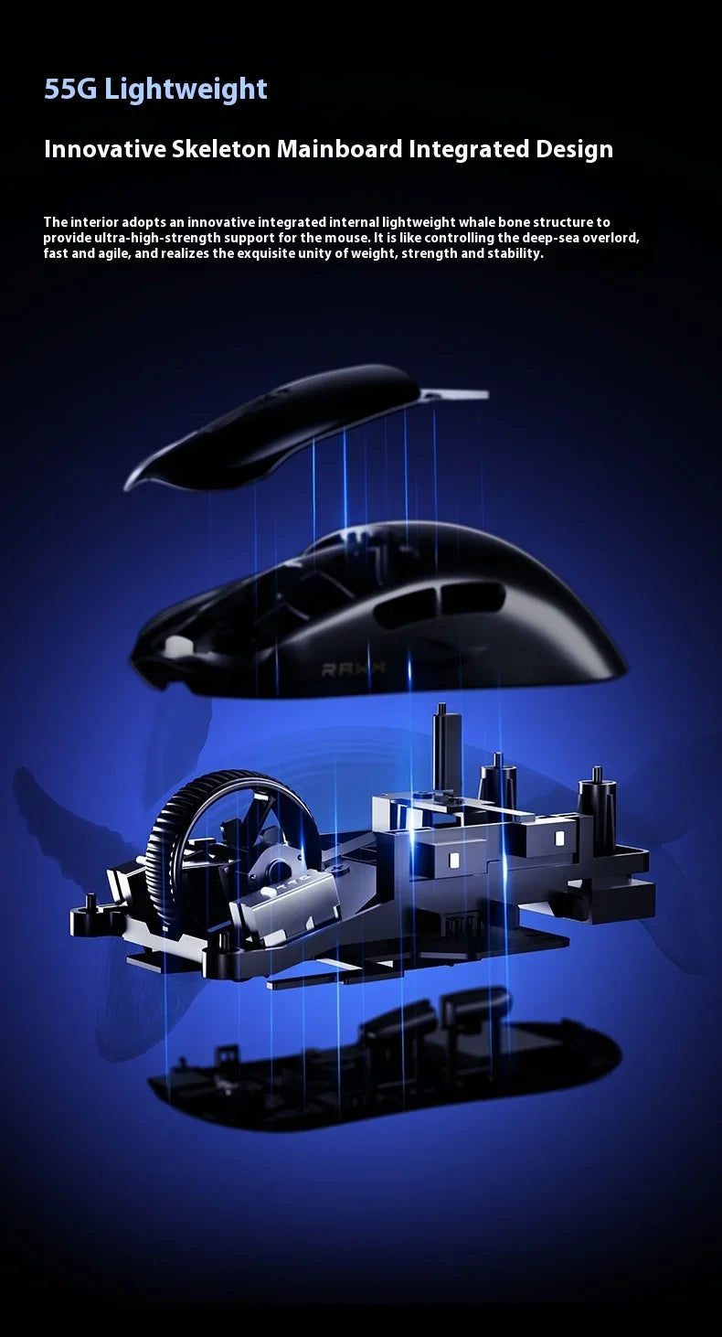 Rawm Leviathan V4 Gaming Mouse Native Dual 8k Lightweight Mouse Laptop Desktop Computer Esports Ergonomic Mice For Fps Pc Gamer