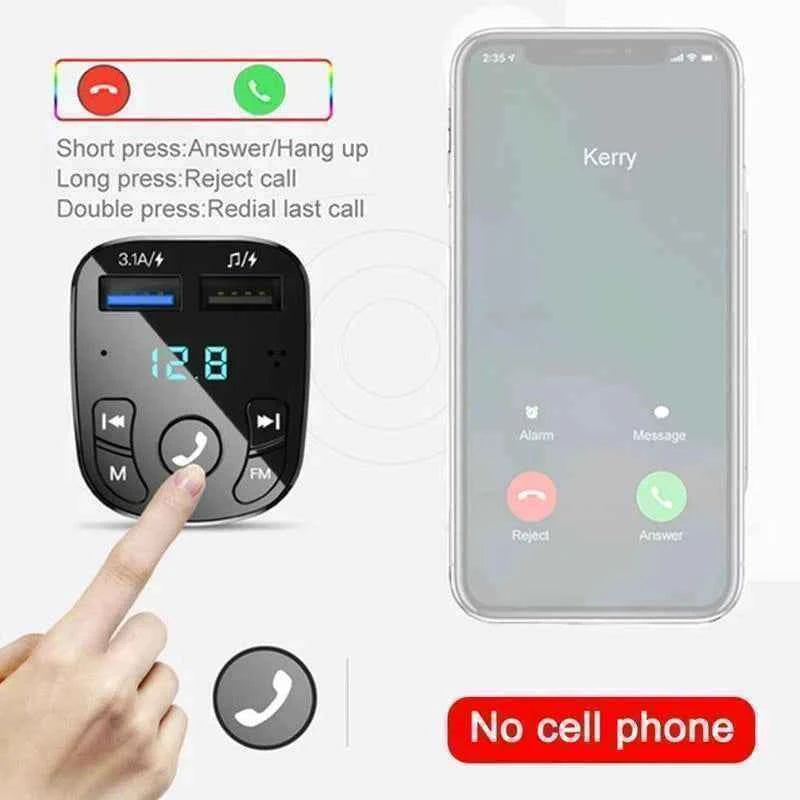 Audio Music Stereo Bluetooth-Compatible 3.1A Fast Charging Audio MP3 Player Wireless FM Transmitter Dual USB Auto Radio Charger