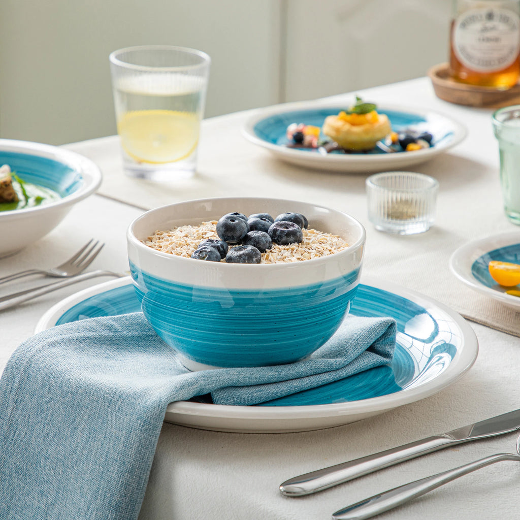 VANCASSO ORI 16/32 Piece  Stoneware Tableware Set with Dinner/Dessert Plate Cereal/Pasta Bowl  for 4/8 person 4 color Optional