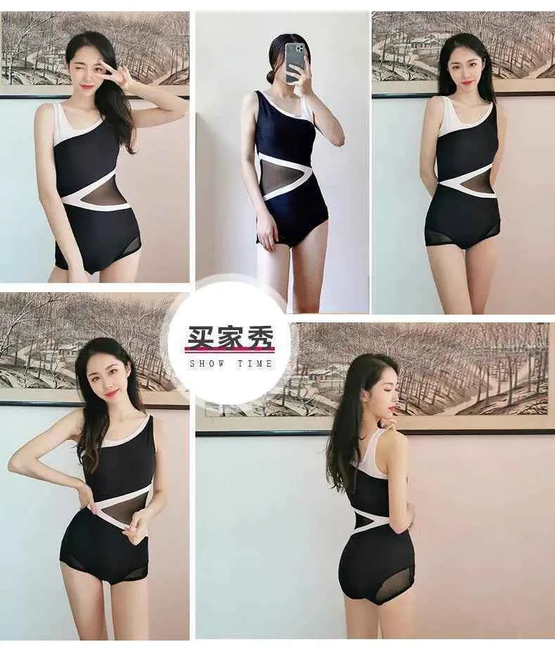 Summer 2025 New Conservative Professional Sports Belly-covering and Slimming Ins Style Hot Spring Fashion One-piece Swimsuit