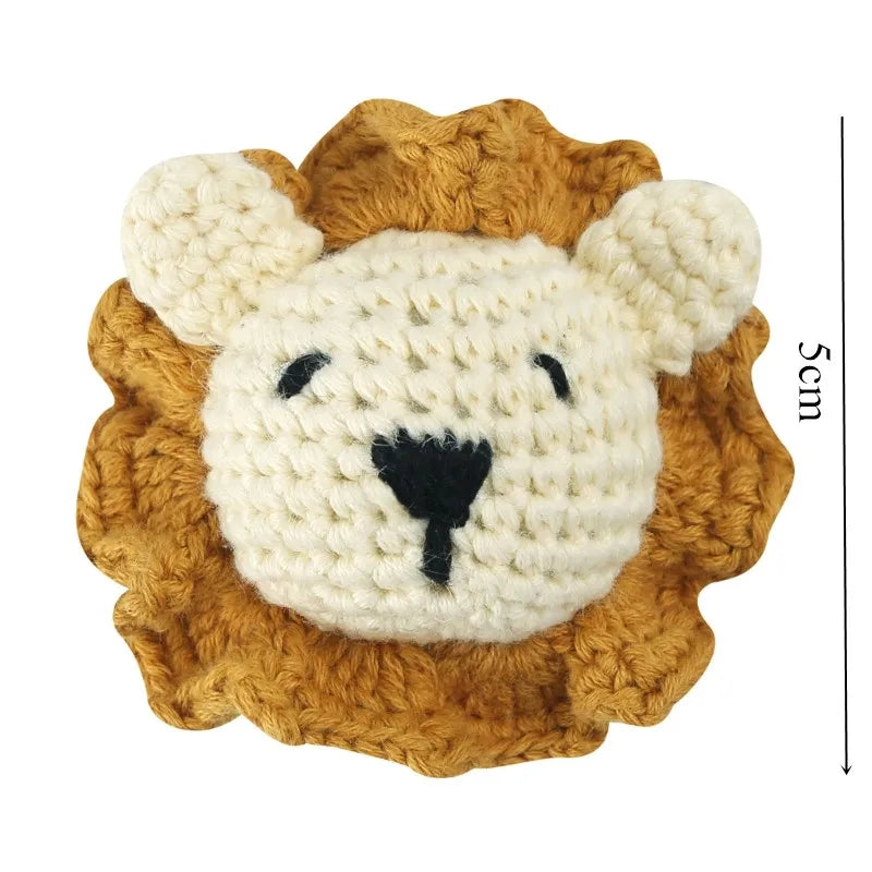 Crochet Animal Baby Pacifier Clip Accessories Handmade Knitted Bunny Teether Beads Newborn Nipple Clip Dummy Soother Holder Toy