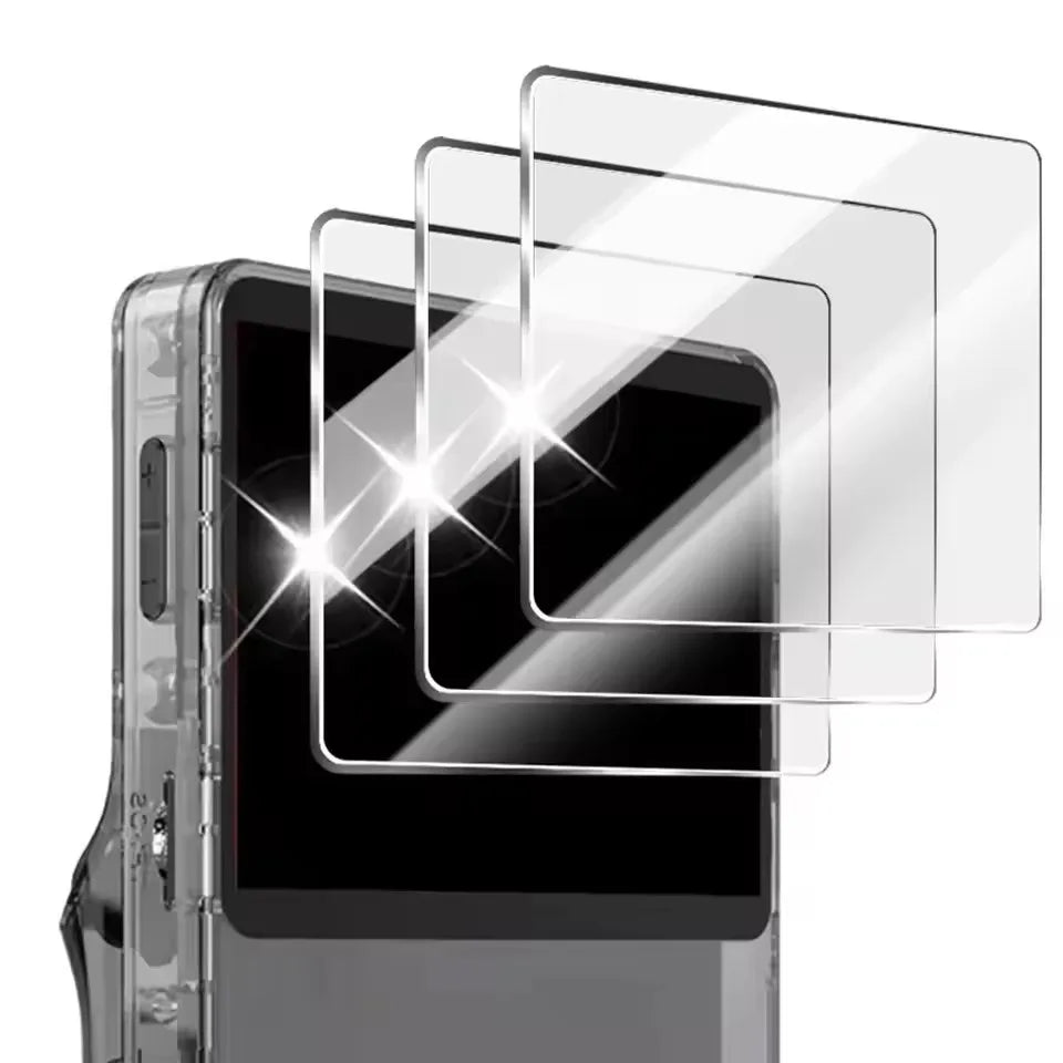 3 IN 1 Carrying Storage Case with Tempered Glass Screen Protectors for R36S Game Console Protectors Kit Anti-Scratch Bag & Films