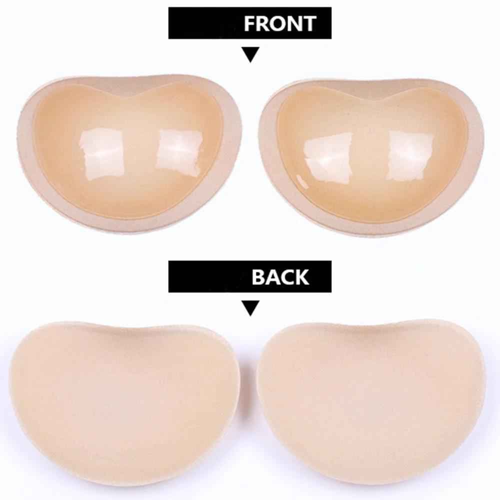 1Pair Chest Push Up Sticky Bra Thicker Sponge Bra Pad Breast Lift Up Enhancer Silicone Removeable Inserts Swimsuit Invisible Bra
