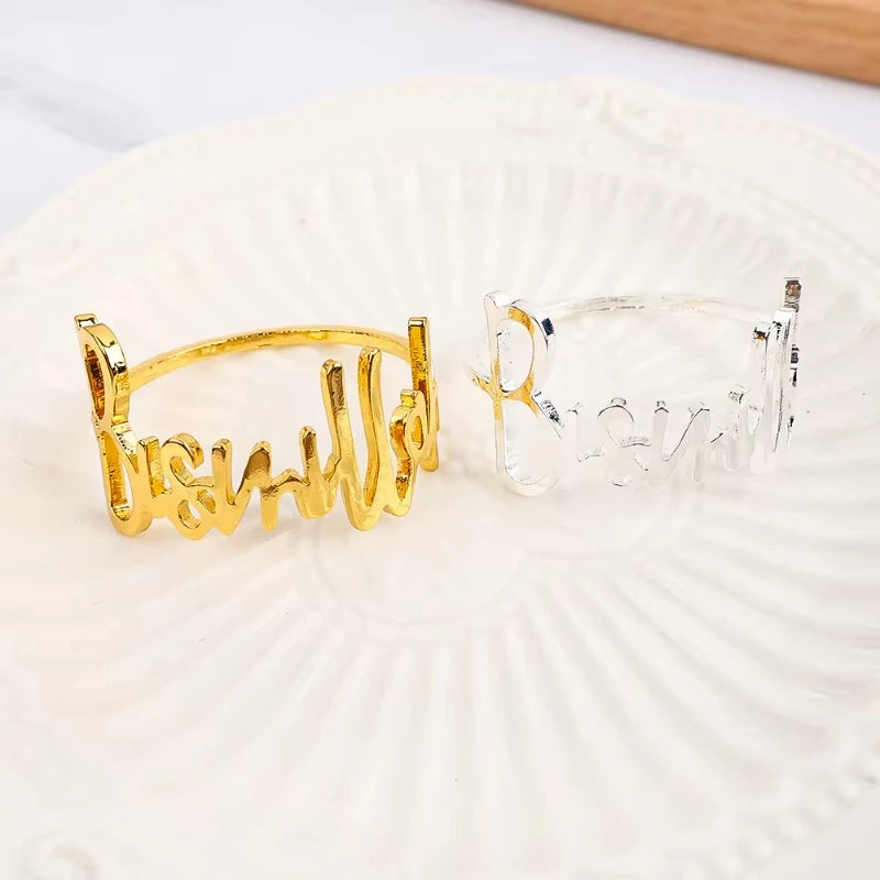 6Pcs Bismillah Napkin Rings Eid Mubarak Muslim Islamic Ramadan Kareem Alloy Napkin Buckle Wedding Dinner Table Decorations
