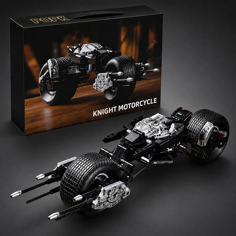 Bat Motorcycle MOC Building Blocks Superheroes Dark Knight Vehicle Birthday Gifts Cool Ornaments Creative Bricks Assembly Toys