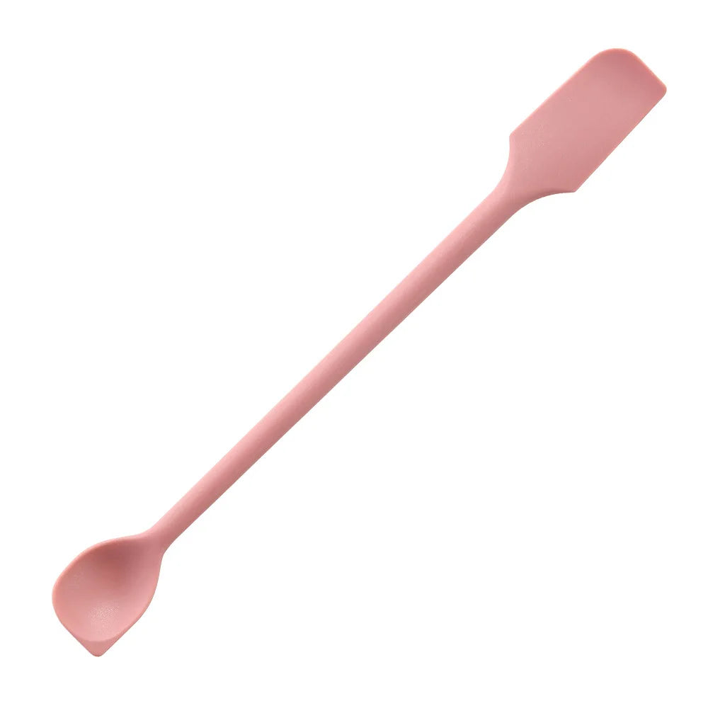 Multifunctional Silicone Scraper, Mini Double Headed 2-in-1 Fruit Jam Cosmetic Bottle Spatula Spoon Kitchen Cooking Baking Tools