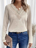 Elegant Casual Woman T-Shirt Fashion Loose T-Shirt Woman Temperament Long sleeve T-Shirt Holiday Weekend