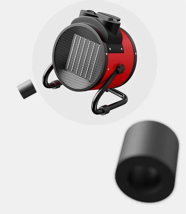 Portable Electric Space Heater with Overheat and Tip-Over Protection 2000W Adjustable Thermostat 2 Heat Settings + Fan Mode for