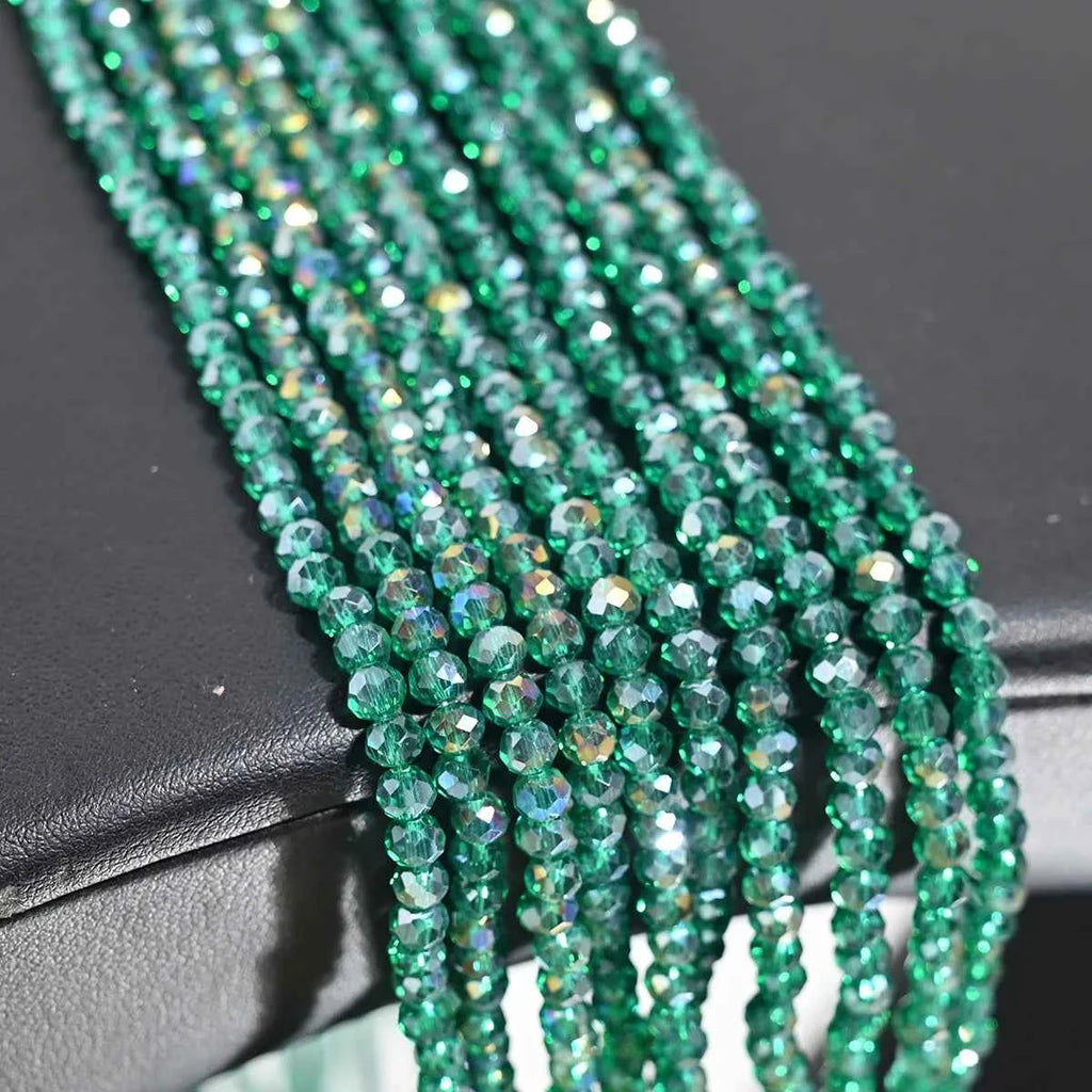 1 Strand 4MM Artificial Crystal Glass Beads Round AB Clear Faceted Loose Spacer Bead for Jewelry Making DIY Bracelet Necklace