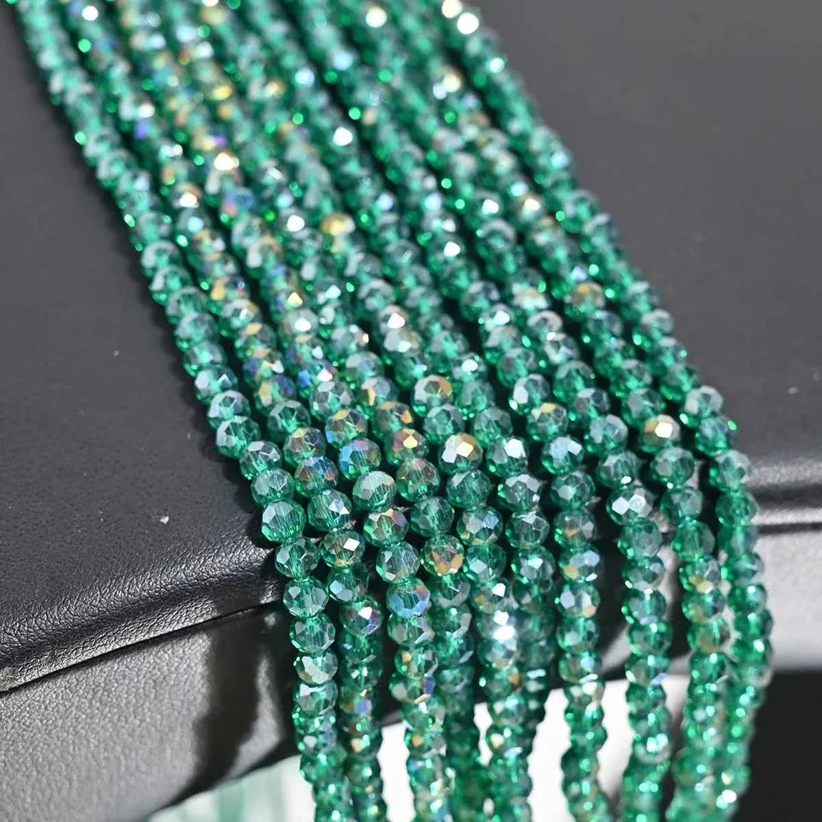 1 Strand 4MM Artificial Crystal Glass Beads Round AB Clear Faceted Loose Spacer Bead for Jewelry Making DIY Bracelet Necklace