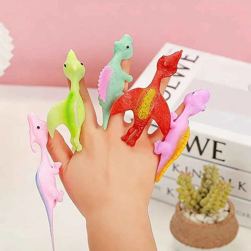 5/10/15/20pcs Dinosaur Slingshots Flying Finger Flinger Toys for Kids Birthday Party Valentine Gifts Stuffer  Classroom Prize