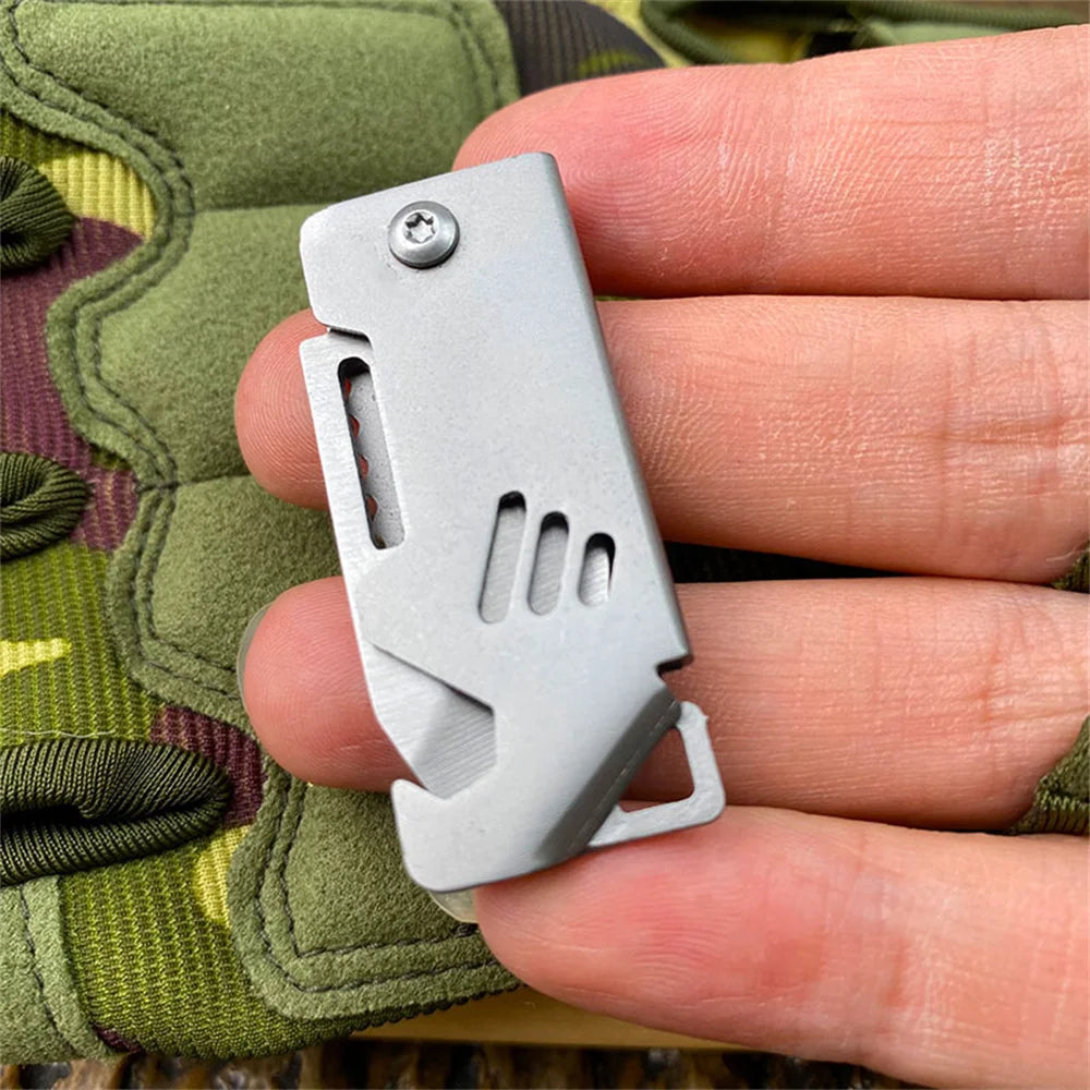 Key Chain Pendant Compact Bottle Opener Pocket Knife Outdoor Folding Knife For Camping Fishing Keyring