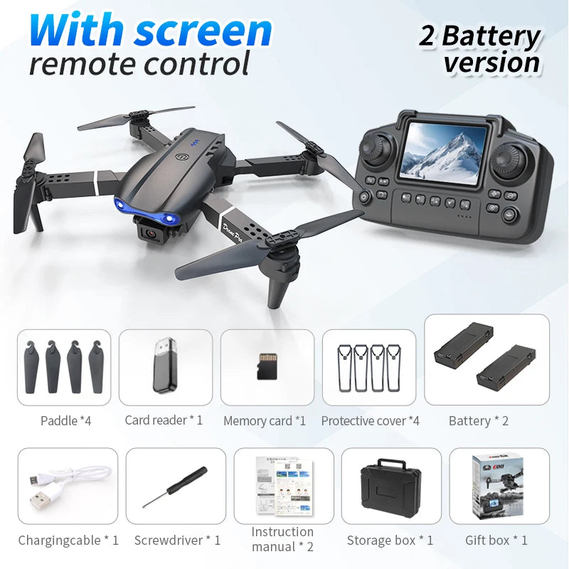 ZNLYRION RC Drone 4K Dual Camera  E99 PRO Optical Flow Obstacle Avoidance Foldable FPV Quadcopter Toy for Beginners
