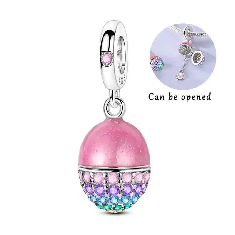 New 925 Sterling Silver Red Polka Dot Doll Charms Pendants Fit Original 925 Bracelet Necklace Fine DIY Birthday Jewelry