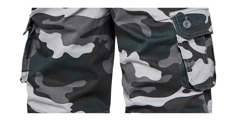 Tactical Cargo Shorts Men Camo Joggers Shorts Casual Outdoor Sports Half Pants Pocket Cotton Breathable Cargo Shorts
