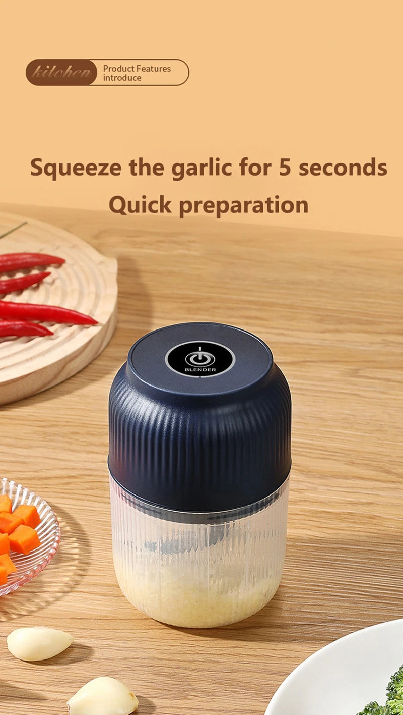 Mini Electric Garlic Masher Crusher Wireless USB Rechargeable Vegetable Chopper Garlic Crusher Food Chopper Kitchen Gadgets New
