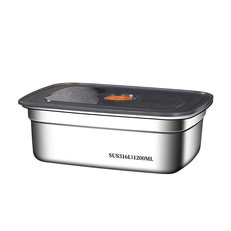 Stainless Steel Camping Lunch Box Sealed Leak-proof Bento Box Microwave Suitable Large Capacity Refrigerator Freezer Storage Box