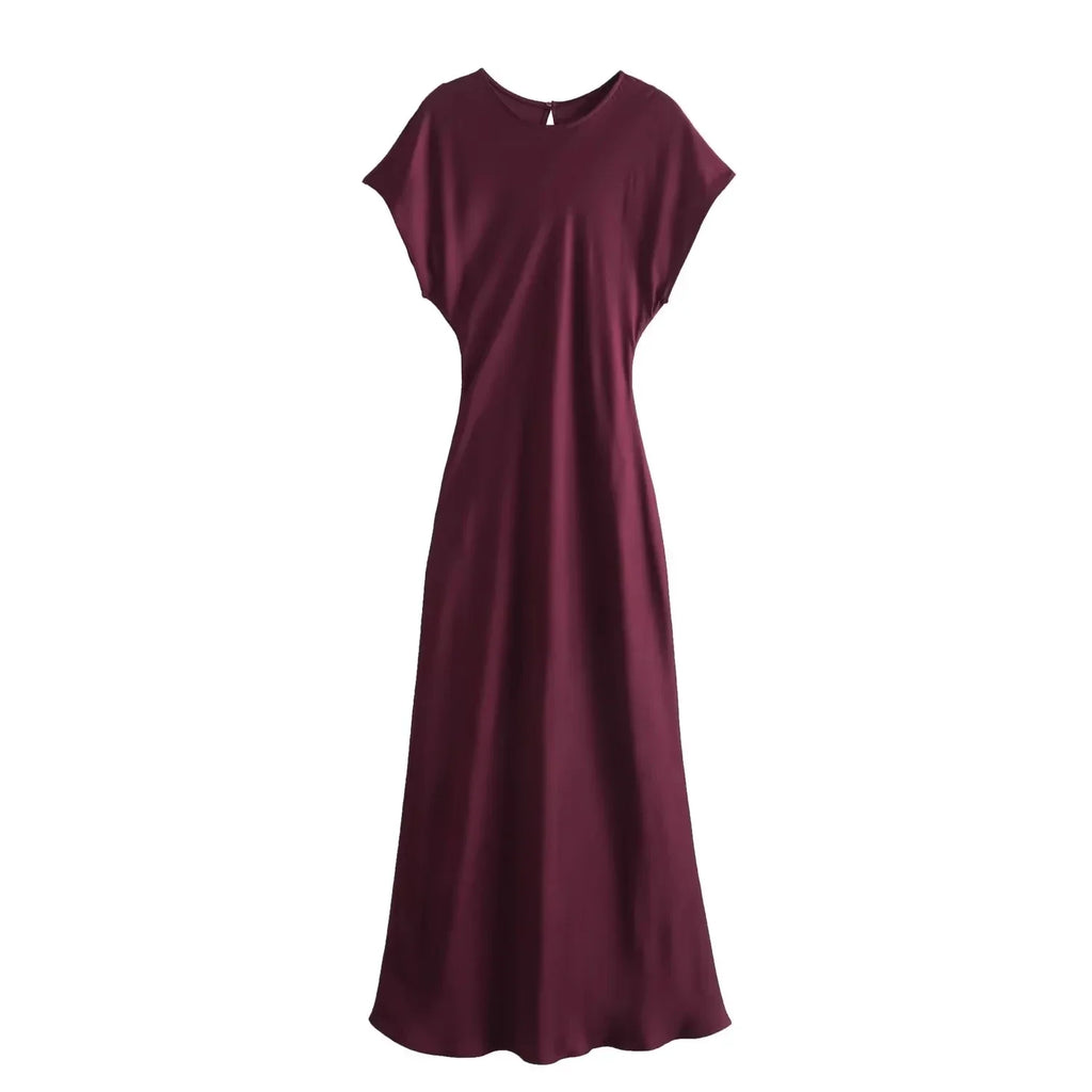 Midi Satin Dress Woman Long Dresses For Women Chic And Elegant Evening Dresses Female Party Dress