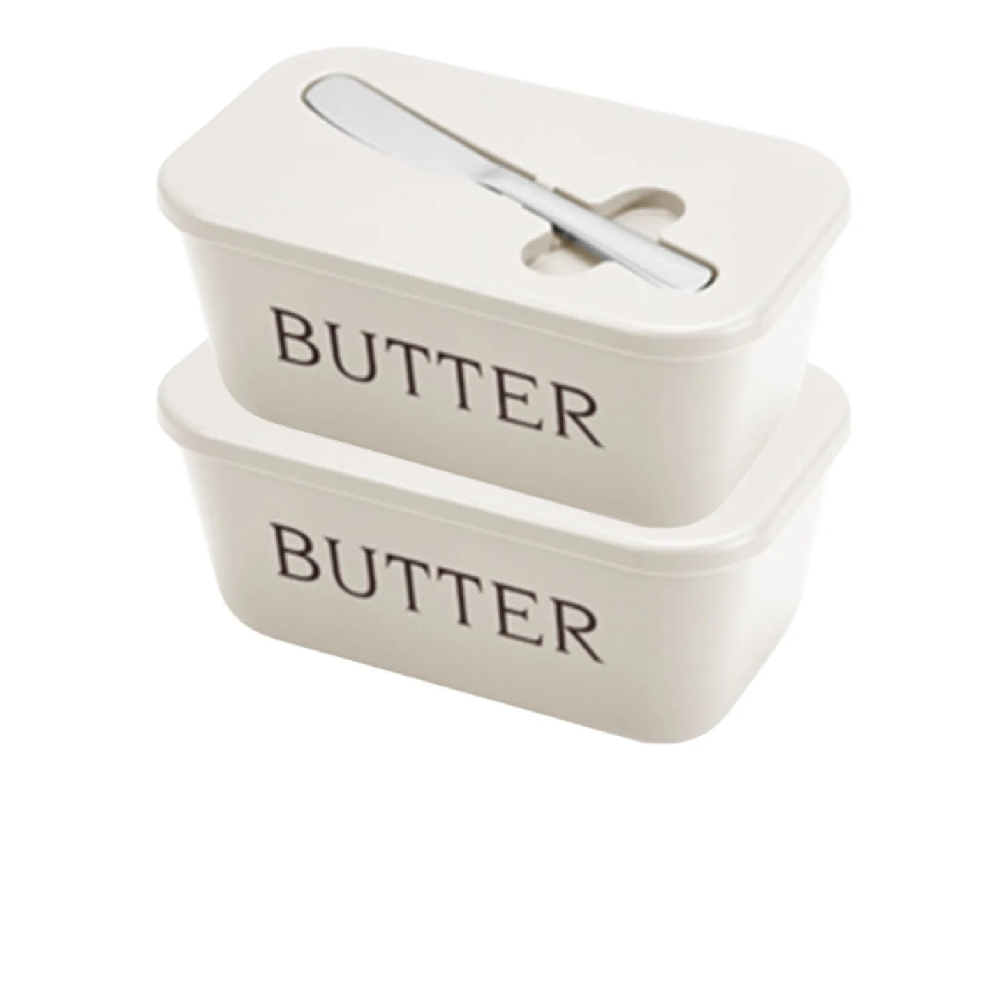Butter Container Box with Knife Simple Restaurant Sealed Storage Box Cheese Box with Knife Butter Slicer Butter Dish Tableware