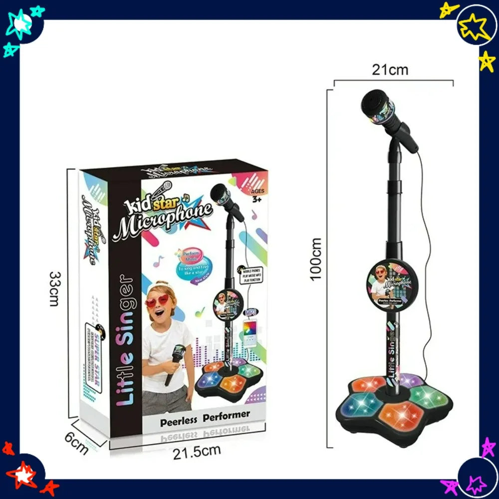 Kids Microphone with Stand Karaoke Song Machine Music Instrument Toys Brain-Training Educational Toys Birthday Gift for Girl Boy