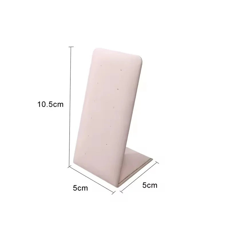 L-Shaped PU Leather 12-Hole Stud Earrings Display Stand - 3 Colors 6-Pair Capacity Jewelry Organizer for Counter Retail Display