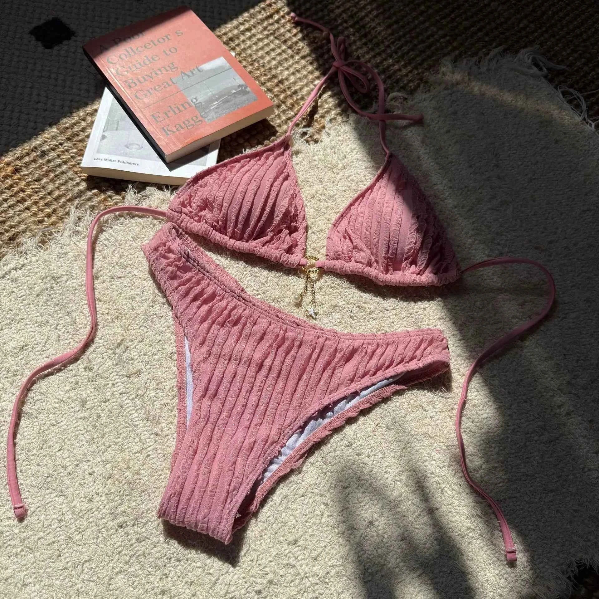 Sexy Wrinkled Halter Brazilian Bikini Women Swimwear Female Swimsuit Two-pieces Bikini Set High Cut Bathing Suit Swim Beach Wear