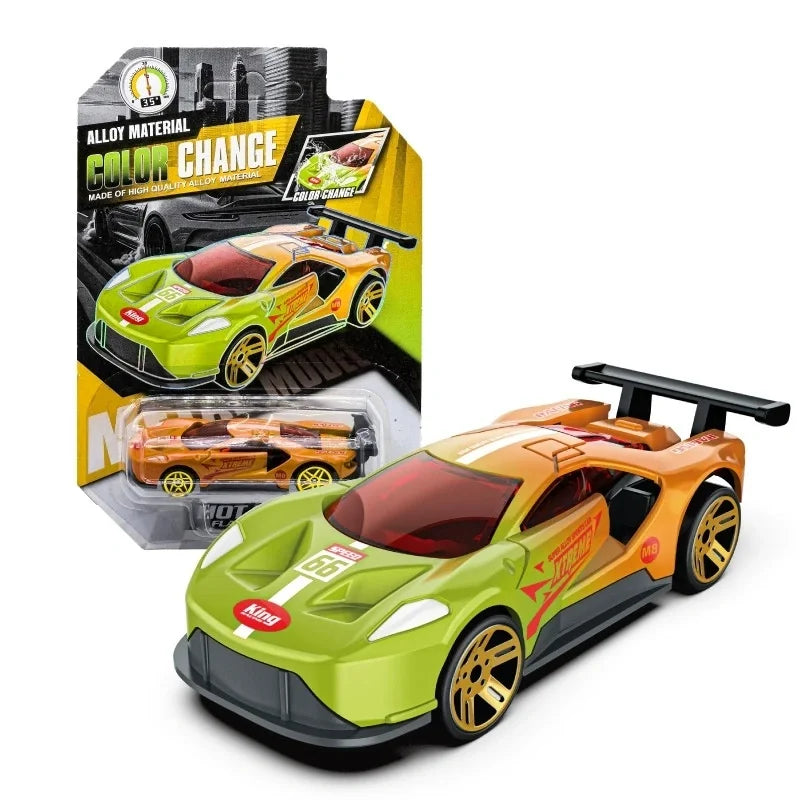 1:64 Temperature Sensitive Color Changing Magic Car Inertia Pull Back Alloy Racing Cars Crash-Resistant Toys Boy Birthday Gift