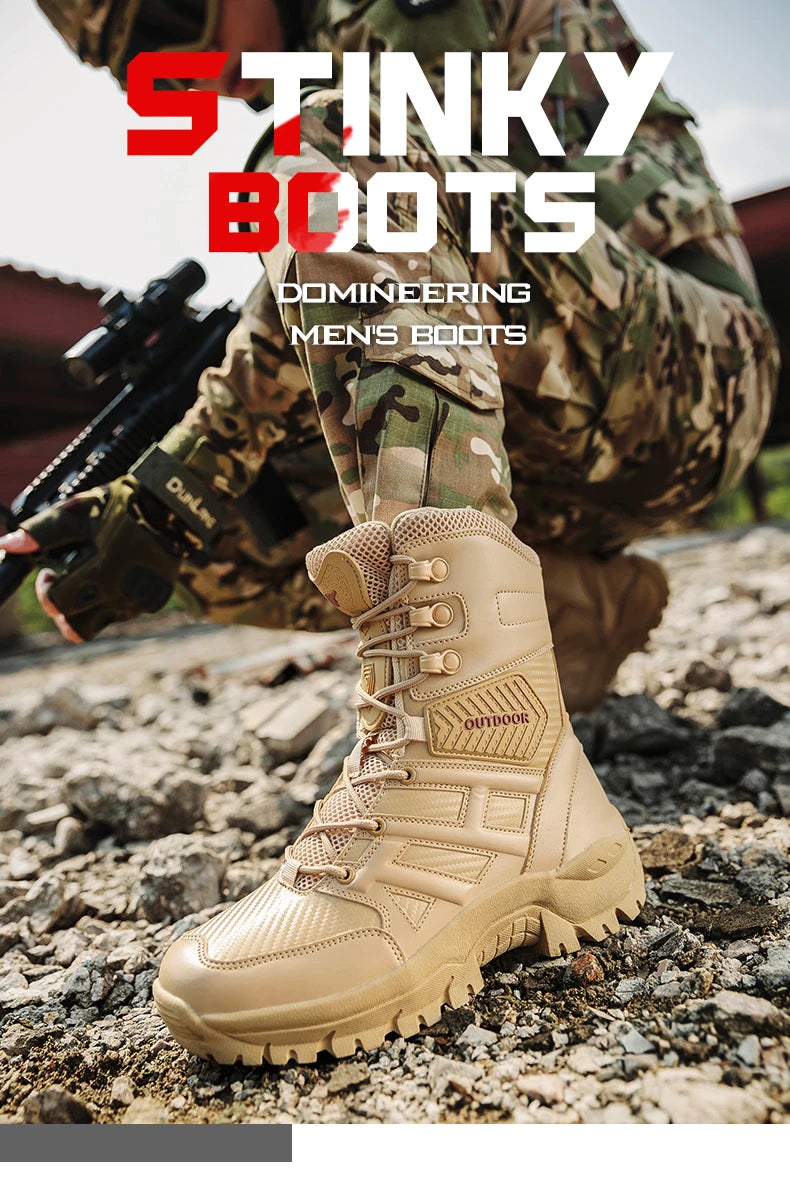 New Winter Men's Boots Outdoor Anti-Slip Men's Desert Boots Comfortable Autumn Men Work Ankle Boots High Top Motorcycle Boots