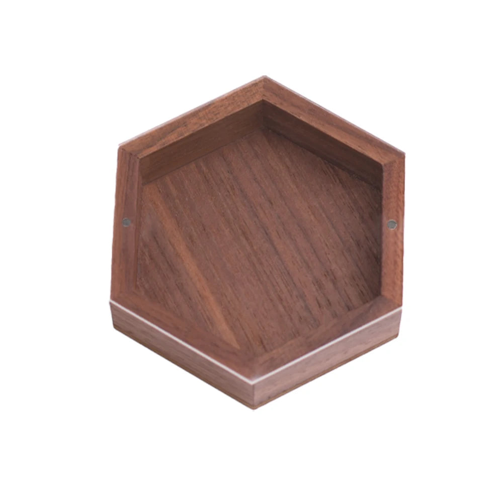 1PCS Creative Acrylic Board Hexagon Box Natural Wood Storage Wooden Box for Necklace Ring Gift Wooden Jewelry Organizer Cases