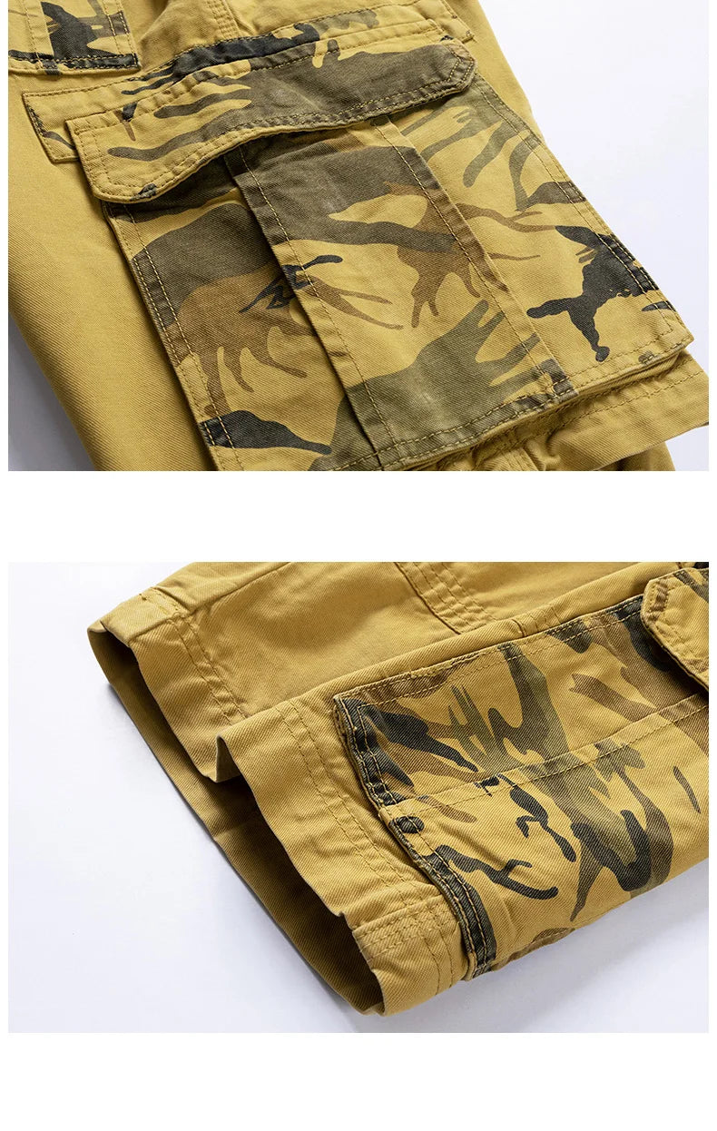 Summer New Tooling Shorts for Men American Style Trendy Loose Cargo Shorts Casual All-match Straight Cotton Short Pants