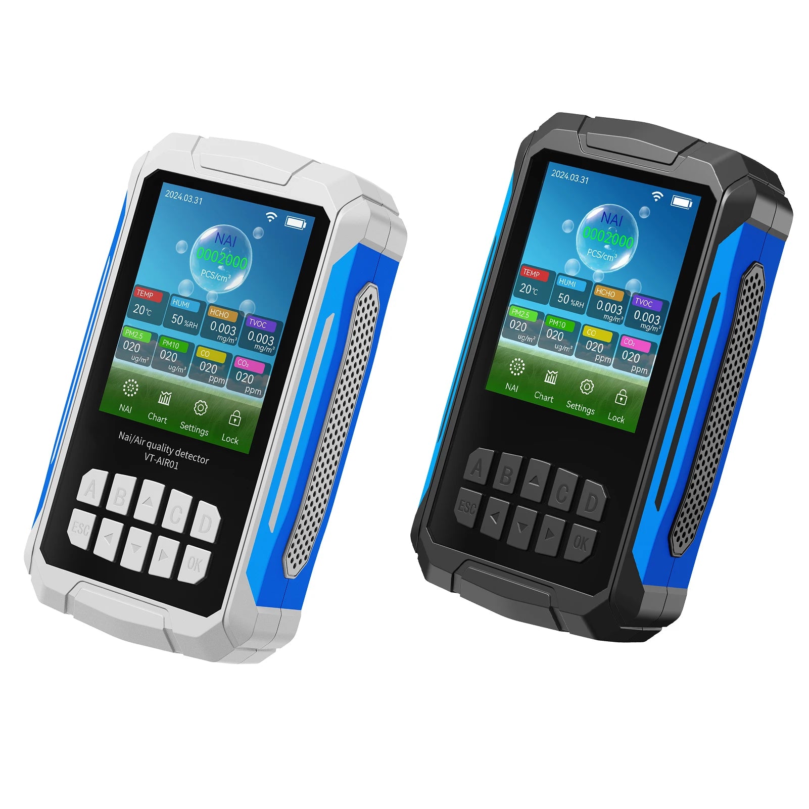 Portable Air Quality Detector Ionizer Meter with Alarm Function - Negative Ion Concentration Temperature Humidity Tester