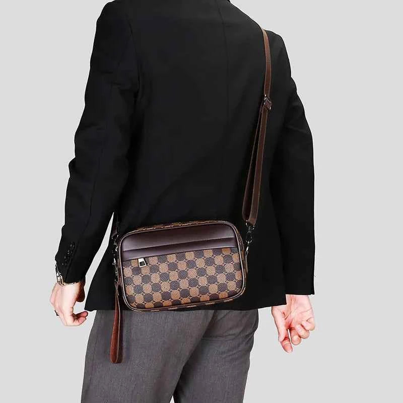 Top-quality PU Leather Men Waist Packs Business Crossbody Bags for Male Fashion Travel Storage Phone Shoulder Bags Clutch Bag