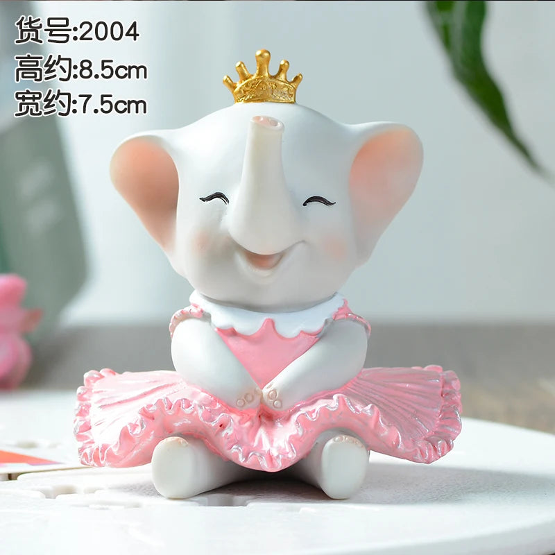 Happy Dancing Elephant Room Decor Home Decorations Cartoon Cute Elephant Ornament Home Decoration Accessories Desk Decoration