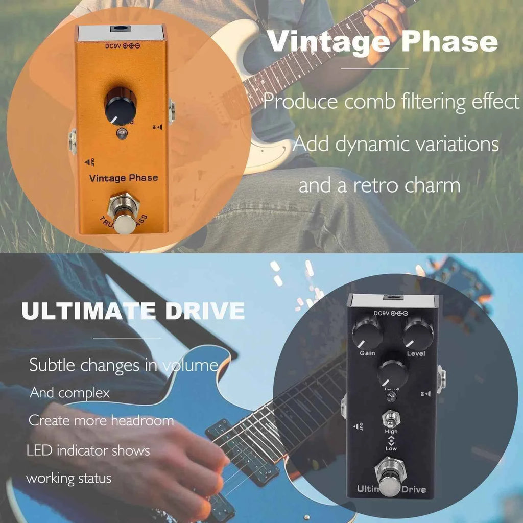 Electric Guitar Pedal Overdrive/ Distortion/Chorus/Delay/Tremolo Delay True Bypass, Durable Design for Versatile Tones