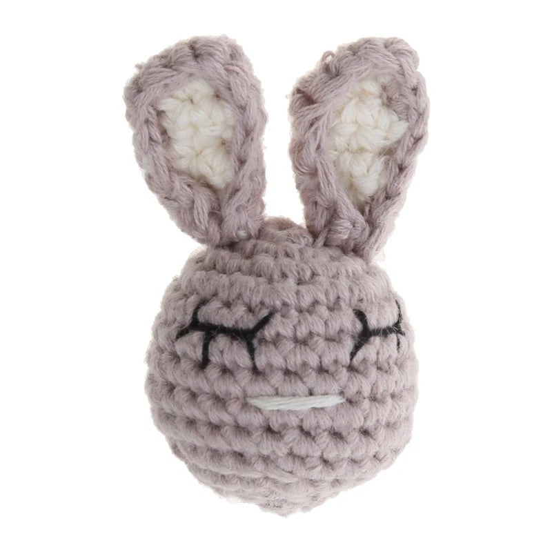 Crochet Animal Baby Pacifier Clip Accessories Handmade Knitted Bunny Teether Beads Newborn Nipple Clip Dummy Soother Holder Toy