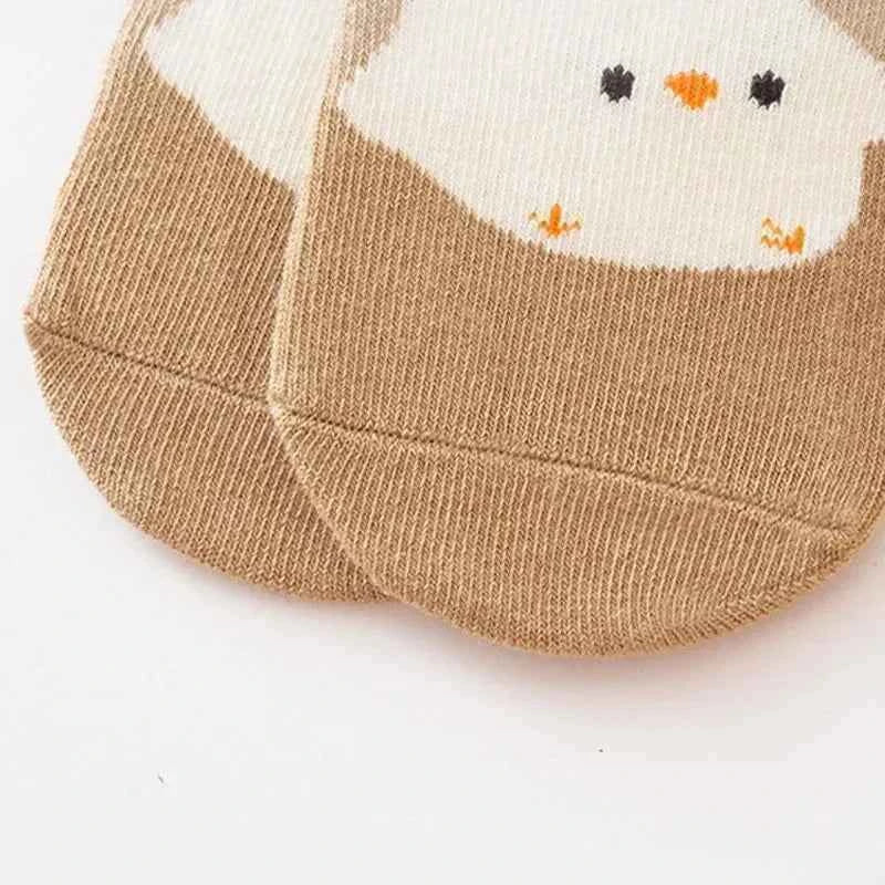 Homefish 6 Pairs Kids Non-Slip Socks Cute Cartoon Fox and Bear Pattern Childrens Boys Girls Floor Socks Comfortable for Toddler