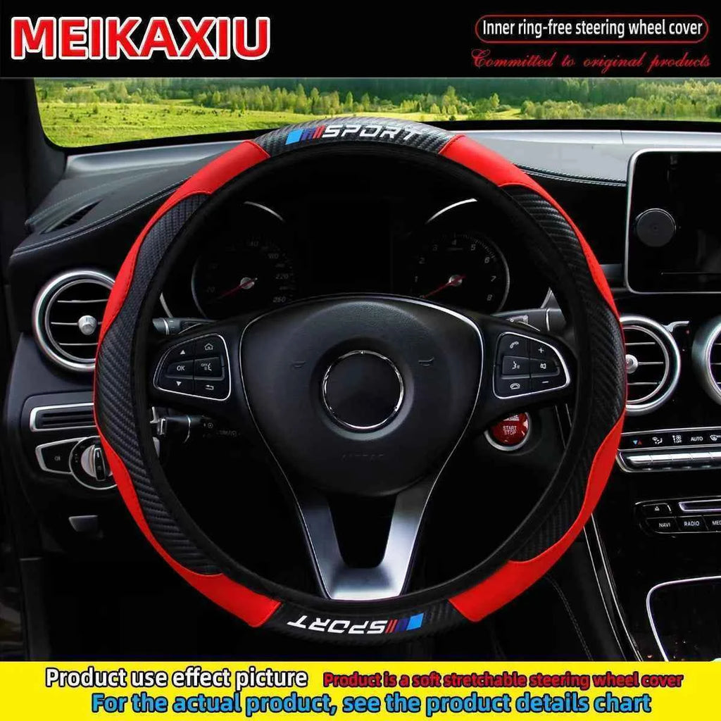 All-Season SPORT Carbon Fiber Steering Wheel Cover (without inner ring) is suitable for 37-38cm automotive interior accessories.