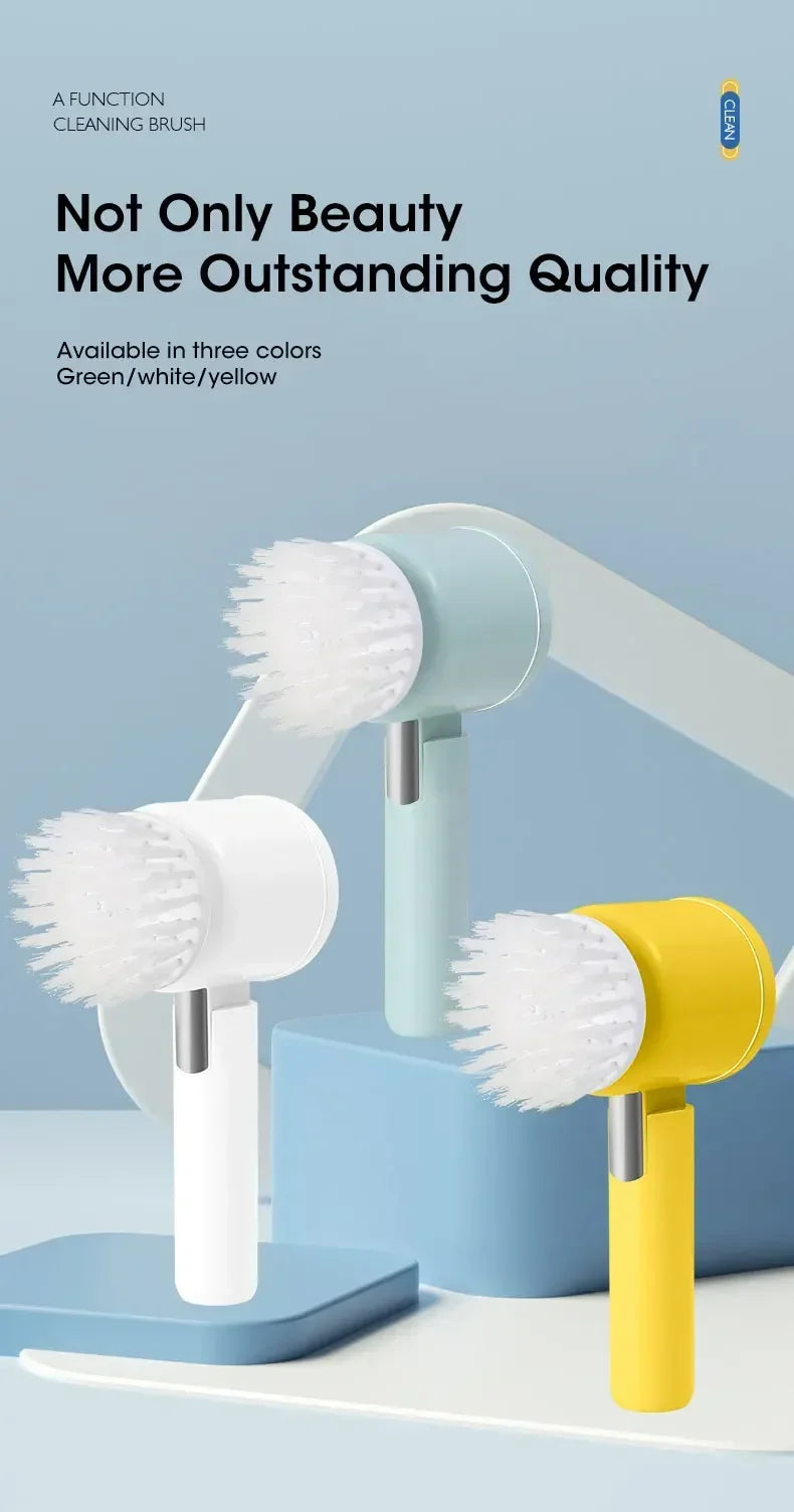 New Cordless Spin Scrubber Electric Rechargeable 5 in 1 Brush Heads for Bathroom Kitchen Tile Grout Shower Car Deep Clean