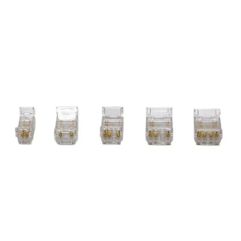 COB Strip to Wire LED Connectors 5 8 10mm Connection Solderless Extension For CCT FCOB RGB LED Strip Lights 2 3 4 Pin Connector