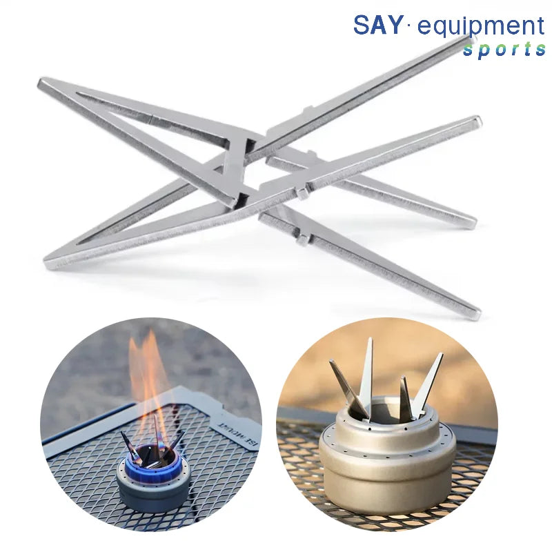  Alcohol Stove Pot Stand Portable Water Kettle Holder Detachable Four-corner Kettle Bracket Outdoor Camping Accessories Tool