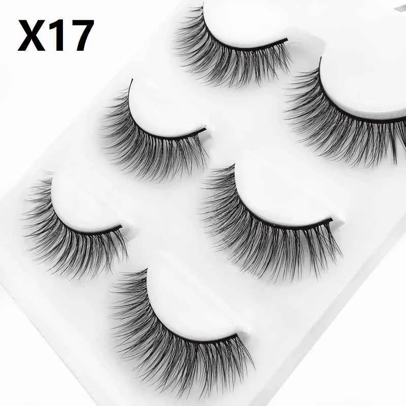 SHIDISHANGPIN 3 pairs 27 styles 3D Faux Mink Hair Soft False Eyelashes Fluffy Wispy Thick Fake Lash Handmade Eyelash Eye Makeup