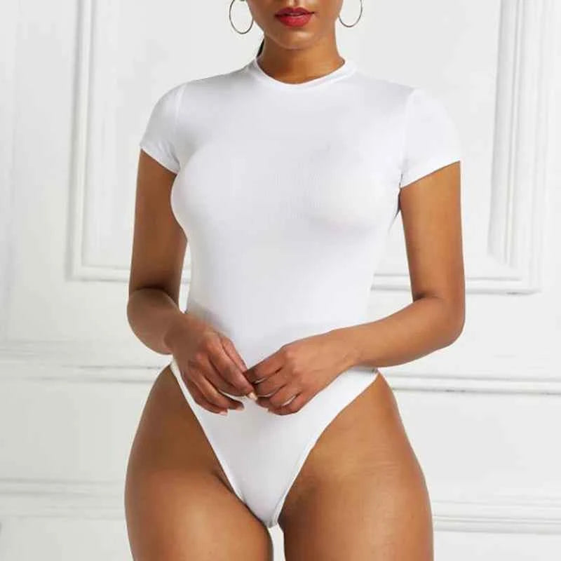 Women's Tops Summer Bodysuit Daily Irregular Breathable Fashion Lady Jumpsuit Top Sexy T-shirts Solid Color Bottom Layer Shirt