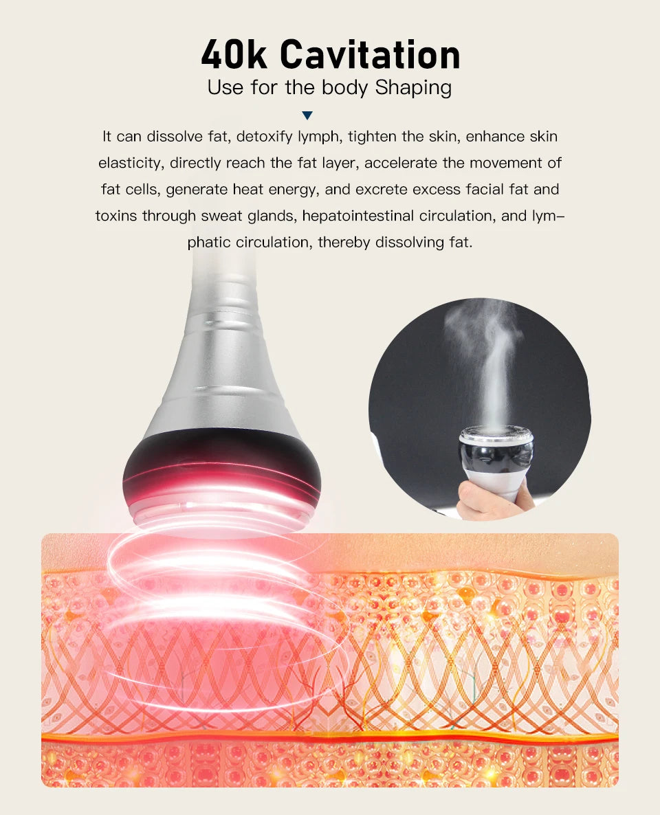 3IN1 40K Ultrasound Radiofrequency Beauty Device Massage for Shaping Tighten the Skin Burn Fat Anti-aging Whitening Beauty Tools