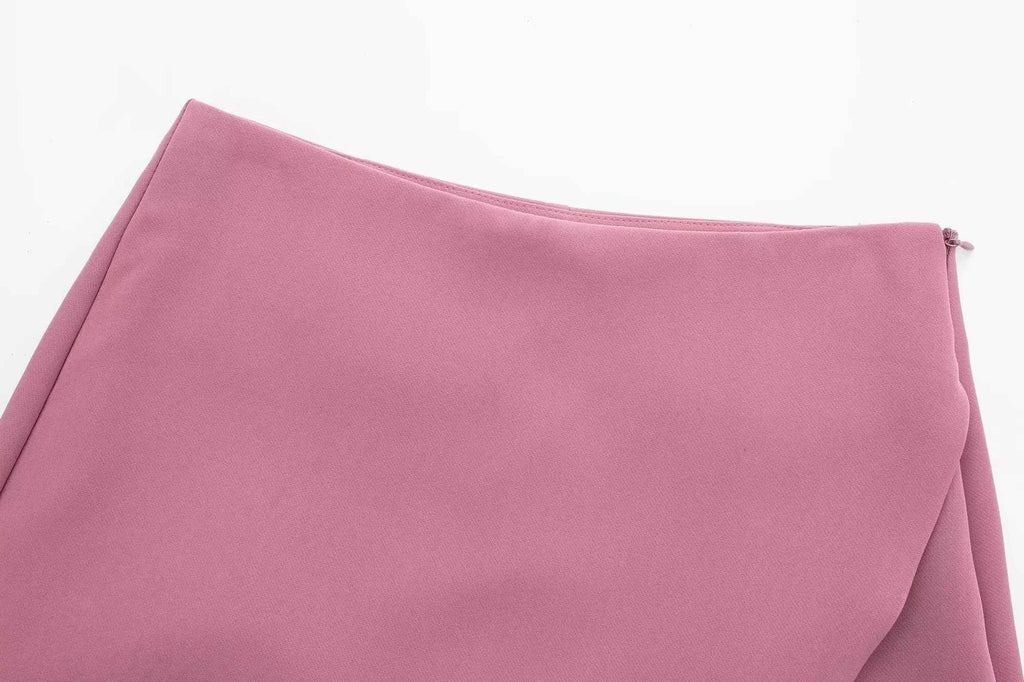 HXAO Women's Skort High Waist Brown Skirt Pants Stylish Summer Pink Black Mini Skirt Shorts Asymmetric Casual Off White Skort