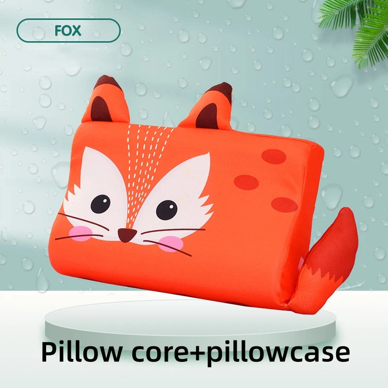 Four Seasons Baby Pillow Toddler Foam Bed Pillow Breathable Slow Rebound Baby Cartoon Neck Nursing Pillow Travel Cushion Bedding