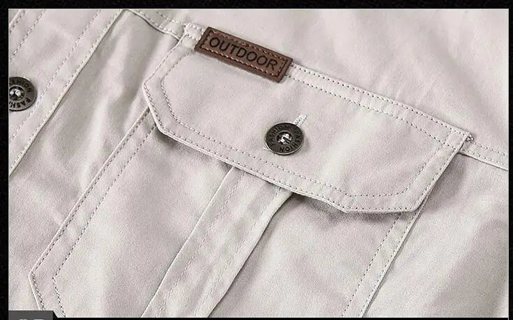 Men Multi-pockets Tooling Shirts Military Outdoor Long-sleeved Shirts High Quality Male Cotton Casual Large Size Shirts 6XL