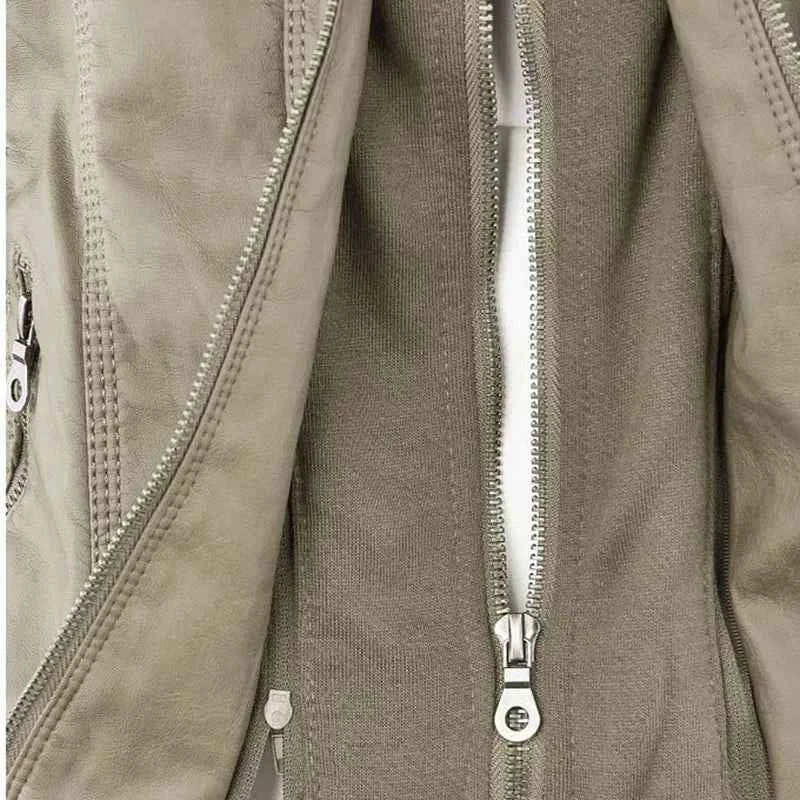 Gothic Faux Leather Jacket Women Coat 2025 Hoodies Winter Autumn Motorcycle Jacket Black Outerwear Leather PU Basic Jacket Coat