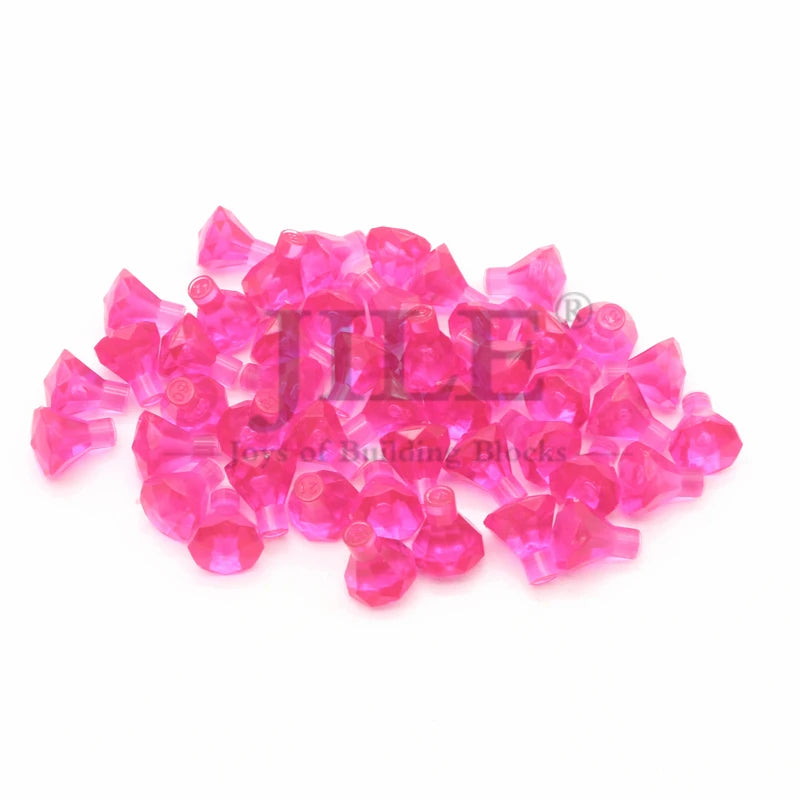 100pcs Moc Rock 1x1 Jewel 24 Facet Stone 30153 City Street View Diamond Building Bricks Blocks Bulk Compatible with Assembles
