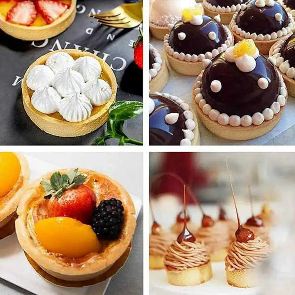 10PCS 5/6/7/8CM Perforated Tart Rings with Hole Stainless Steel Tart Bottom Tower Fruit Pie Quiches Cake Ring Mousse Baking Mold