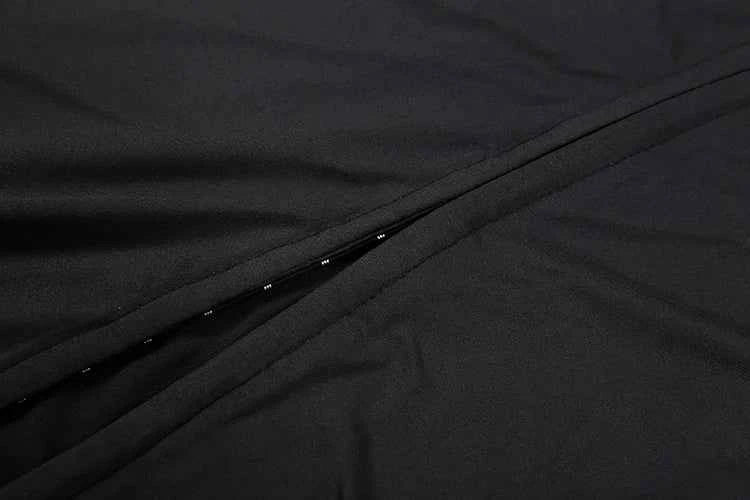 Kliou Sexy High Splits Solid Long Dress Woman Half High Collar Short Sleeve Hollow Design Midnight Club Party Elegant Vestidos